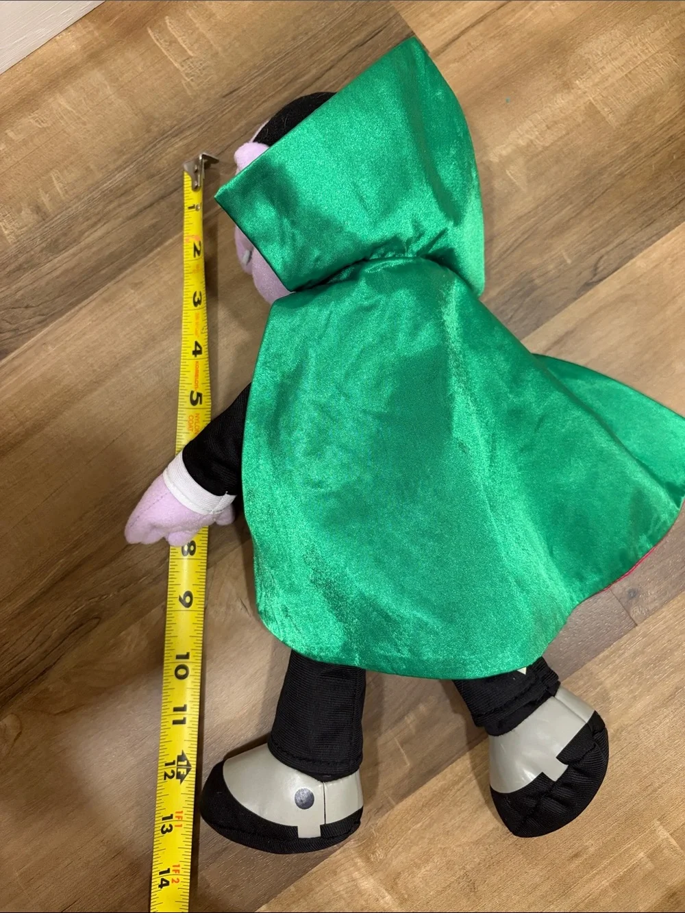 Sesame Street Plush with Black Body and Bright Pink Cape